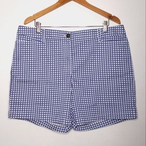 Lands End Chino Shorts Size 16 Blue and White